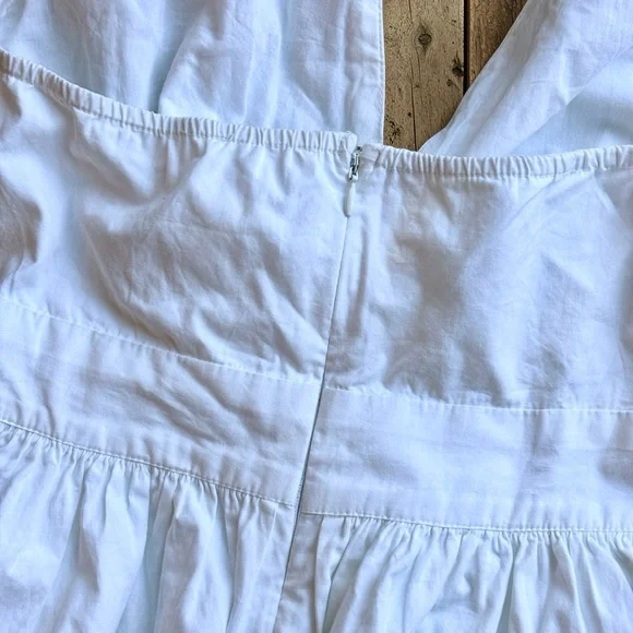 Venus White Halter Sun Dress Size 4 Cotton Tie Waist Summer Fit & Flare - Picture 4 of 11